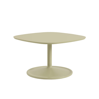  Soft Coffee Table by Muuto - 70x70/ Beige Green Laminate Top / Beige Green Aluminium Base