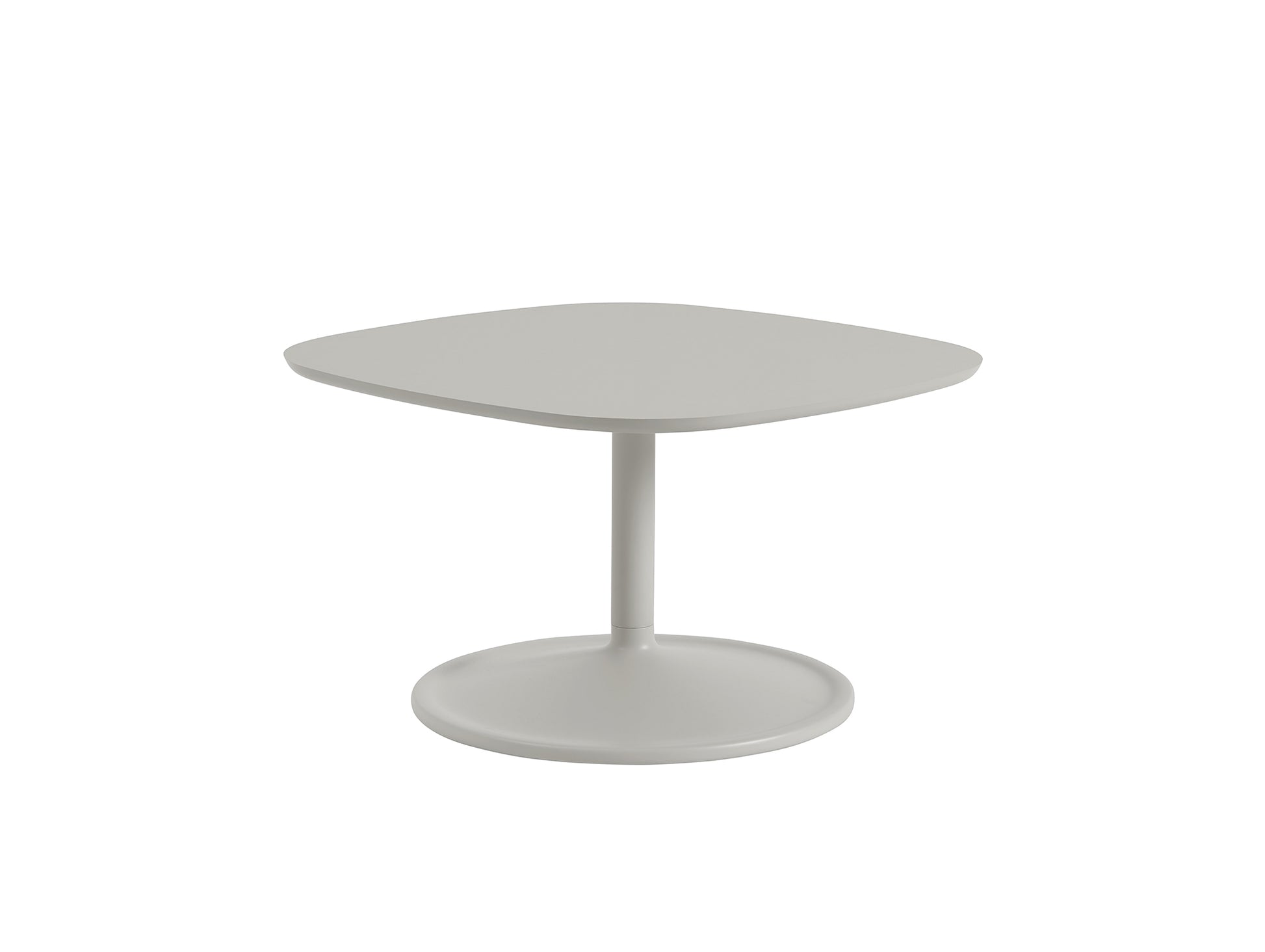 Soft Coffee Table by Muuto - 70x70 / Grey Linoleum Top / Grey Aluminium Base