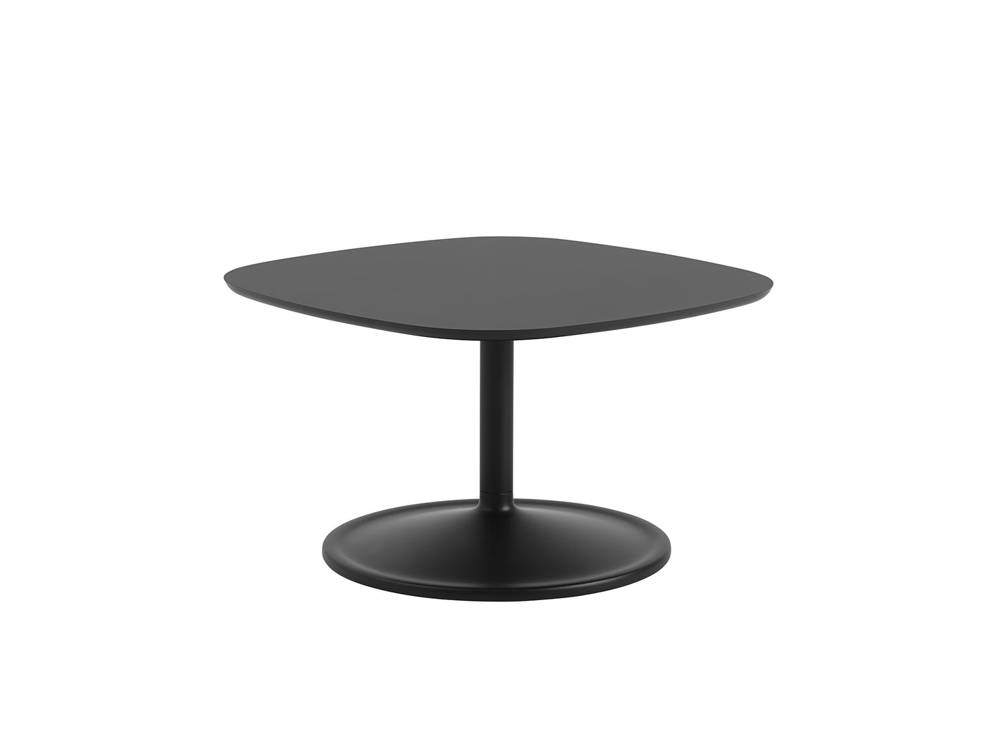 Soft Coffee Table by Muuto - 70x70 / Black Nanolaminate Top / Black Aluminium Base