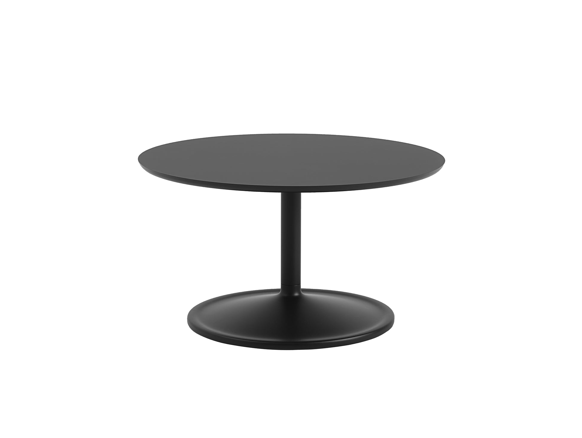 Soft Coffee Table by Muuto - D75/H42/ Black Nanolaminate Top / Black Aluminium Base