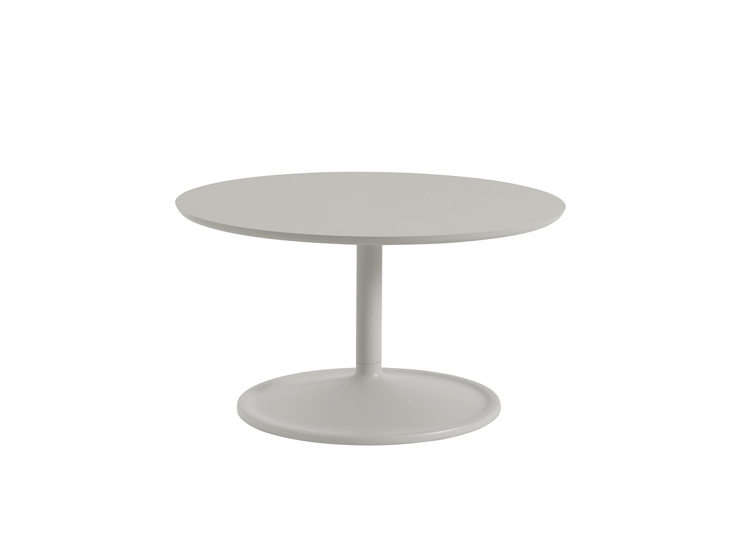 Soft Coffee Table by Muuto - D75/H42/ Grey Linoleum Top / Grey Aluminium Base