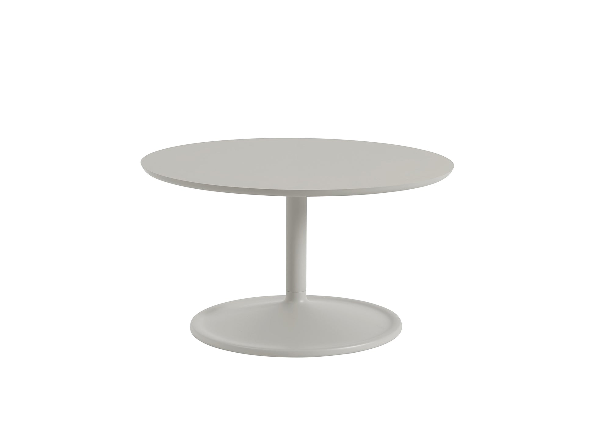 Soft Coffee Table by Muuto - D75/H42/ Grey Linoleum Top / Grey Aluminium Base