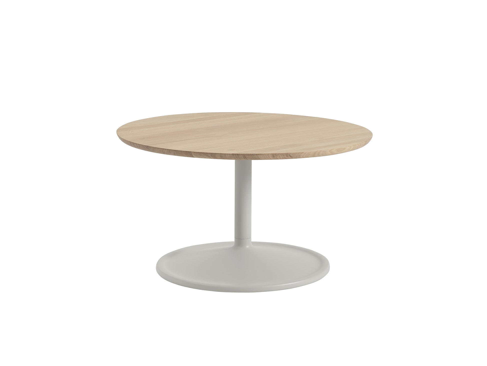 Soft Coffee Table by Muuto - D75/H42/ Solid Oiled Oak Top / Grey Aluminium Base