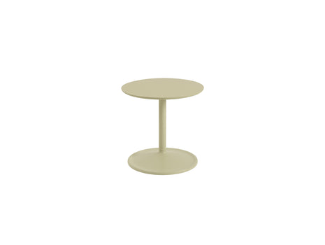 Soft Side Table by Muuto - Diameter : 41 cm / Height: 40cm in beige green laminate top and beige green aluminum base