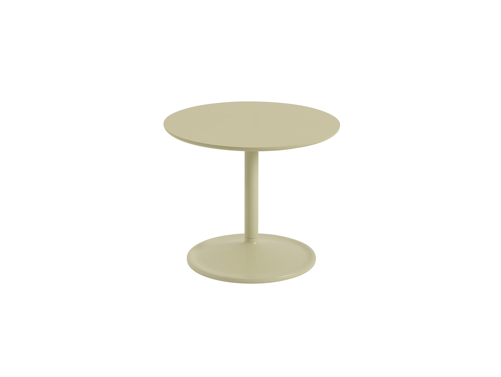 Soft Side Table by Muuto - Diameter : 48 cm / Height: 40 cm in beige green laminate top and beige green base