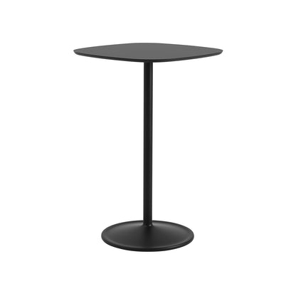 Soft Cafe Table by Muuto - Square (70x70 cm) / Height: 105 cm / Black Nanolaminate Top / Black Aluminium Base