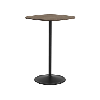 Soft Cafe Table by Muuto - Square (70x70 cm) / Height: 105 cm / Solid Dark Oiled Oak Top / Black Aluminium Base