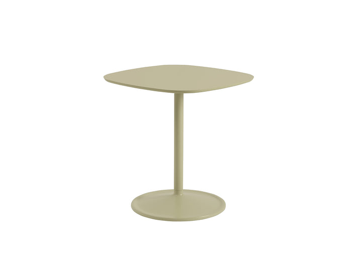 Soft Cafe Table by Muuto - Square (70x70 cm) / Height: 73 cm / Beige Green Laminate Top / Beige Green Aluminium Base