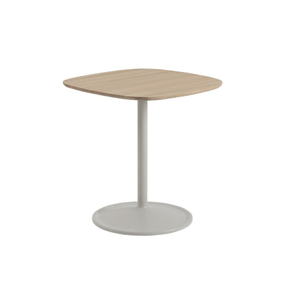 Soft Cafe Table by Muuto - Square (70x70 cm) / Height: 73 cm / Solid Oiled Oak Top / Grey Aluminium Base