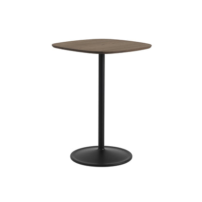 Soft Cafe Table by Muuto - Square (70x70 cm) / Height: 95 cm / Solid Dark Oiled Oak Top / Black Aluminium Base