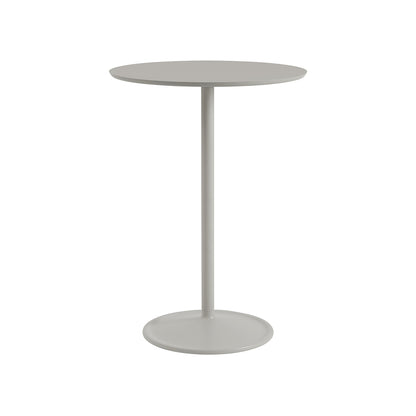 Soft Cafe Table by Muuto - Round (Diameter: 75 cm) / Height: 105 cm / Grey Linoleum Top / Grey Aluminium Base