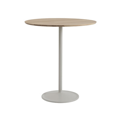 Soft Dining Table by Muuto -  D95 H105 / Solid Oiled Oak Top / Grey Aluminium Base