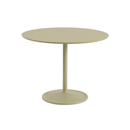 Soft Dining Table by Muuto -  D95 H73 / Beige Green Laminate Top / Beige Green Aluminium Base