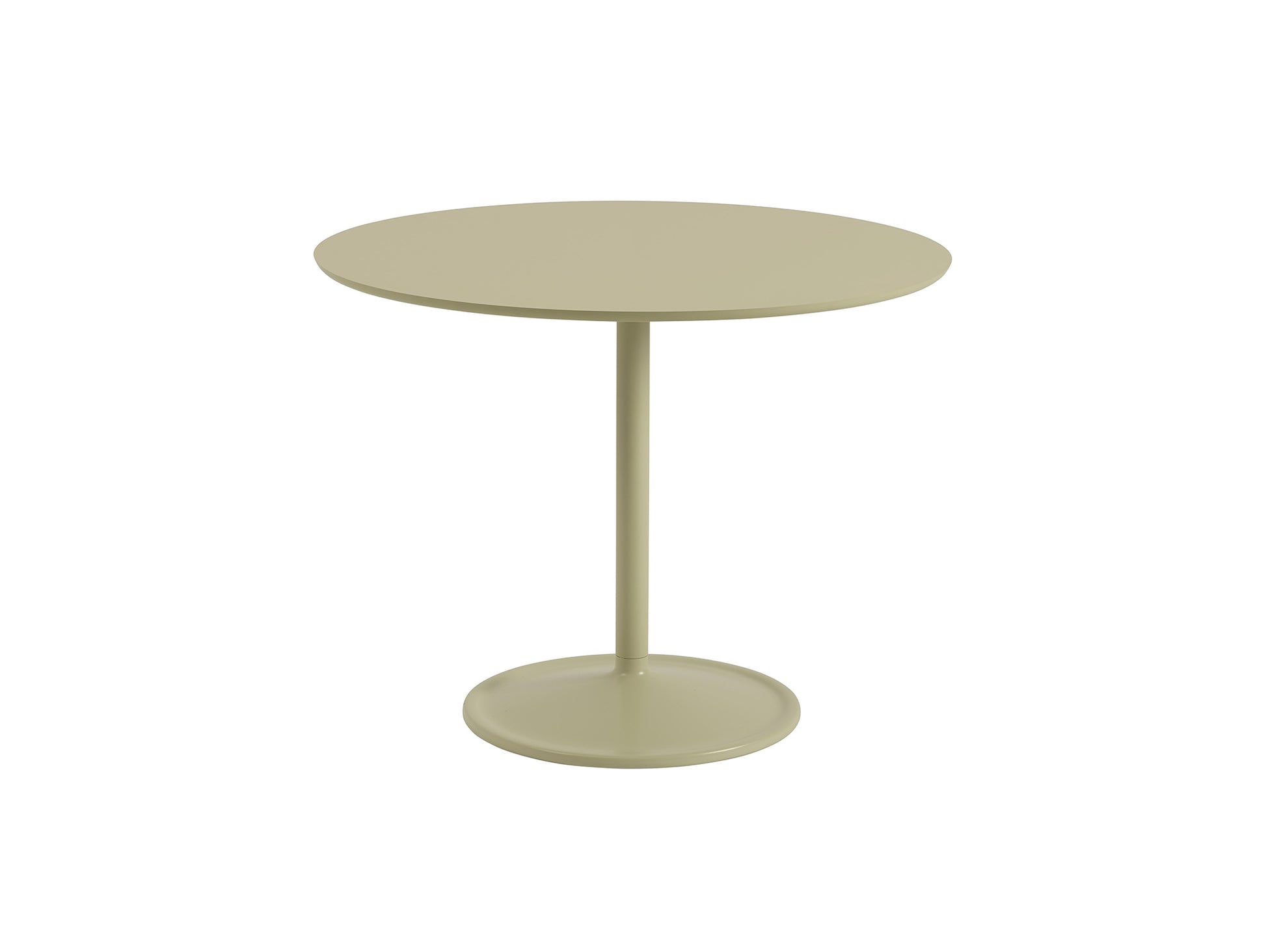 Soft Dining Table by Muuto -  D95 H73 / Beige Green Laminate Top / Beige Green Aluminium Base