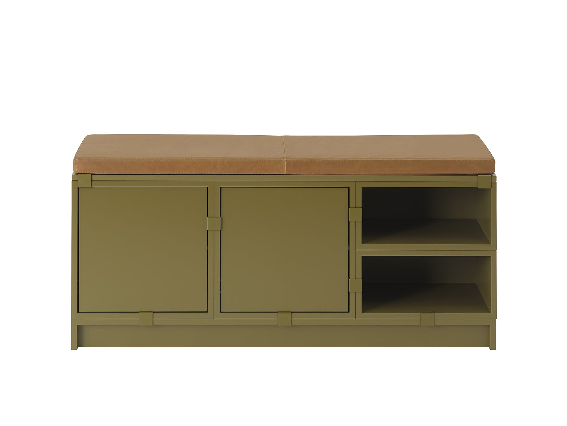 Stacked Storage System Seat Cushion by Muuto - Stacked Storage System Configuration 2 / Cognac Silk Leather