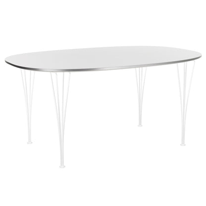 Superellipse Dining Table by Fritz Hansen - B613 / White Laminate Tabletop / White Steel Base