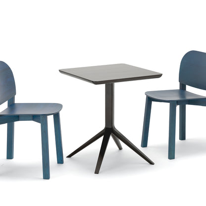 Scout Bistro Table by Karimoku New Standard - 60x60 / Grain Matte Black Lacquered Oak