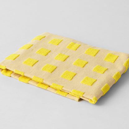 Squares Yellow/Oat Tea Towel by Wrap