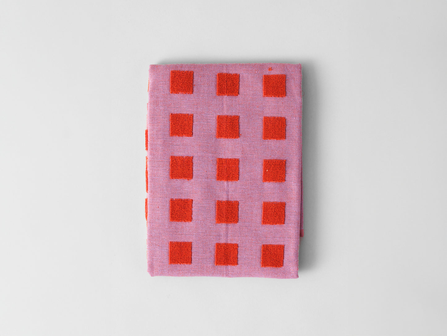 Squares Lilac/Warm Red Tea Towel by Wrap