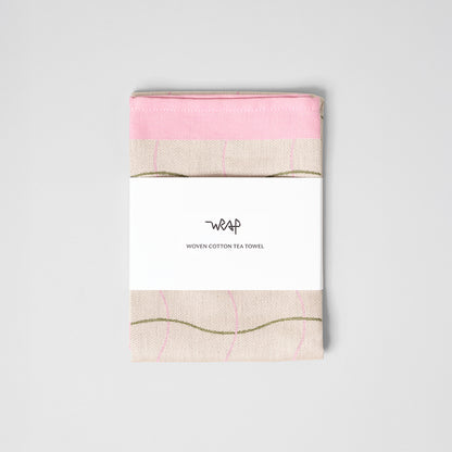 Wave Grid Natural Cotton Tea Towel by Wrap