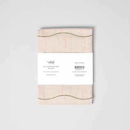 Wave Grid Natural Cotton Tea Towel by Wrap
