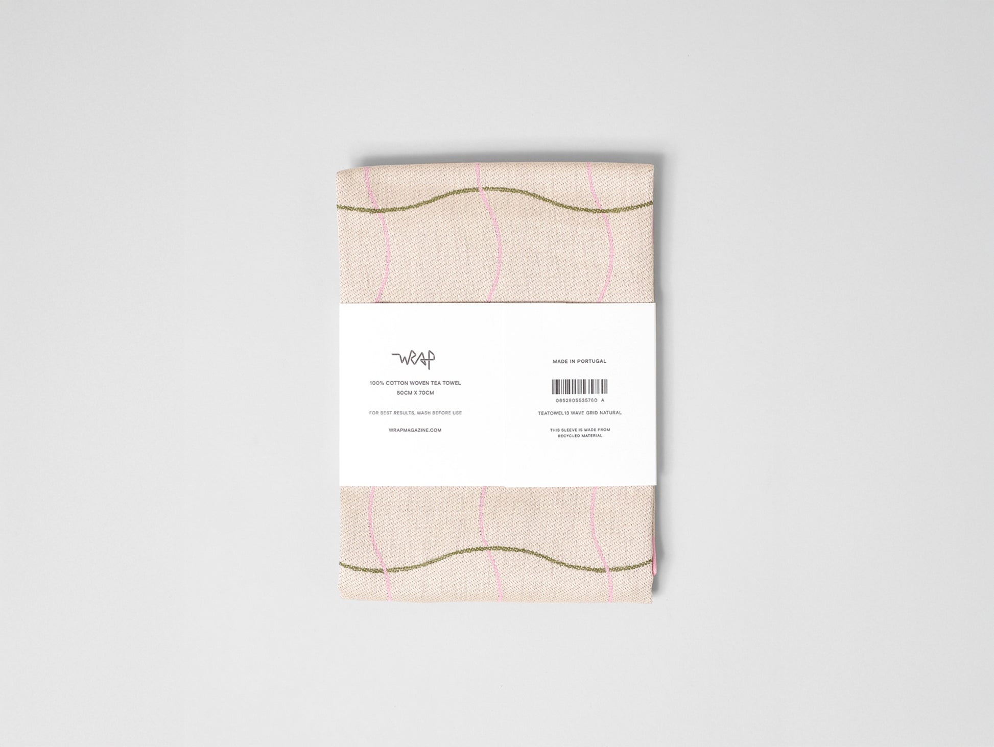 Wave Grid Natural Cotton Tea Towel by Wrap