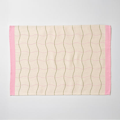 Wave Grid Natural Cotton Tea Towel by Wrap
