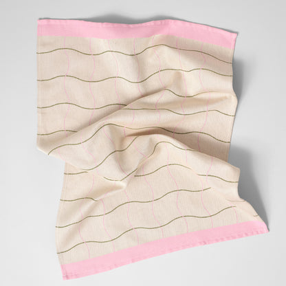 Wave Grid Natural Cotton Tea Towel by Wrap