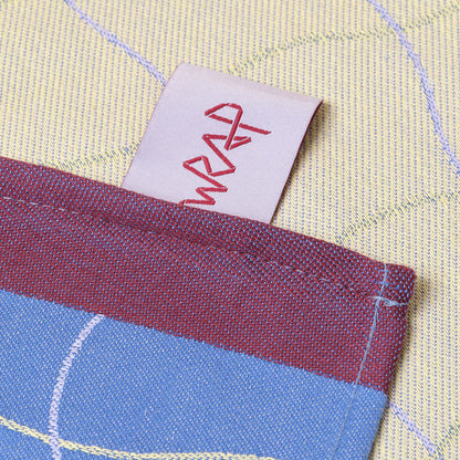 Wave Grid Blue Cotton Tea Towel by Wrap