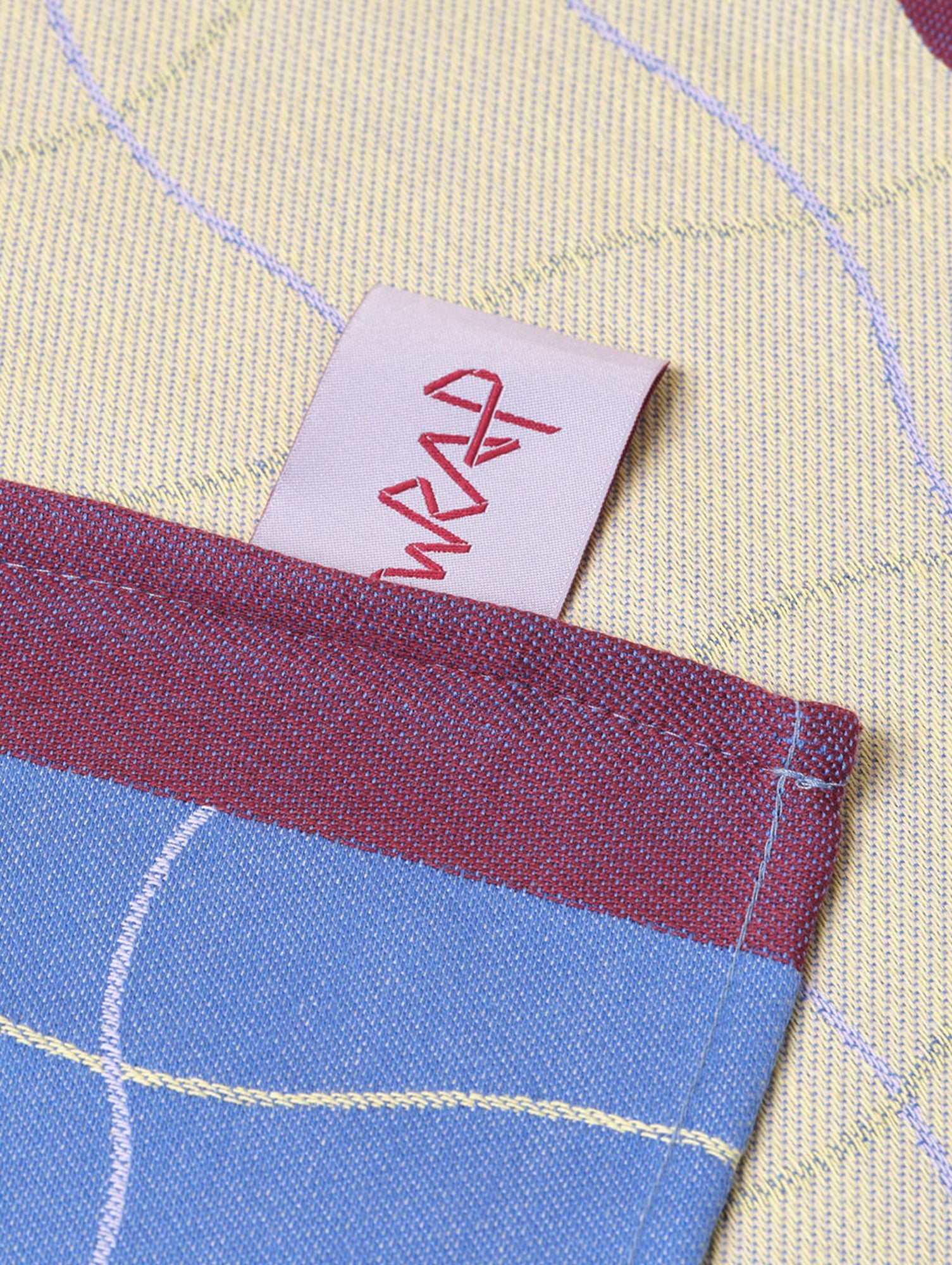 Wave Grid Blue Cotton Tea Towel by Wrap