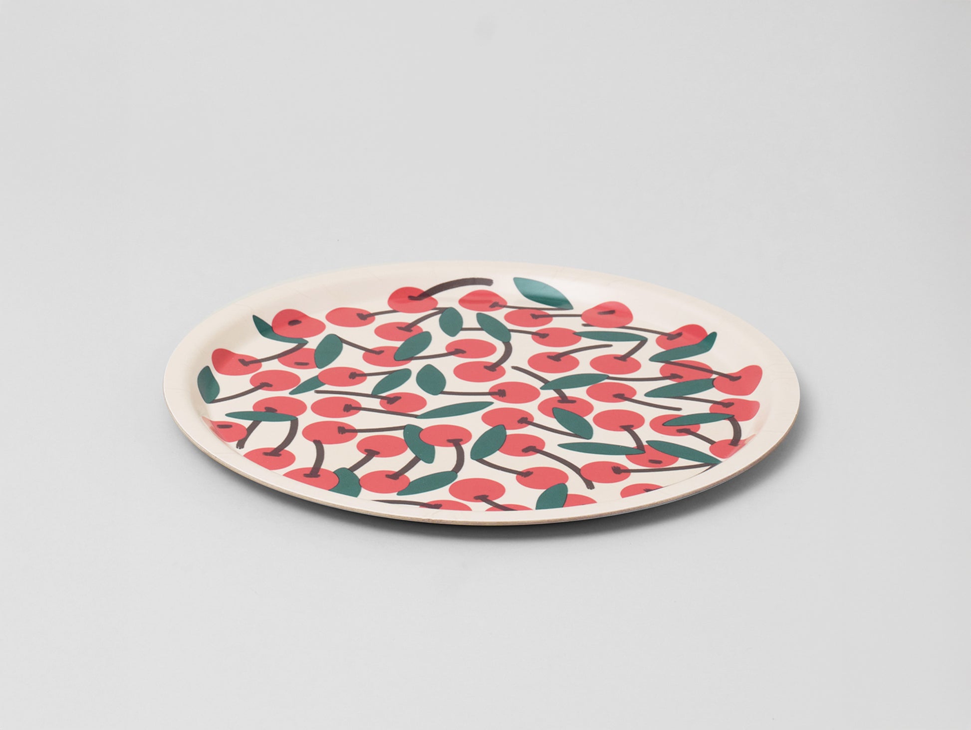 Cherries Small Round Serving Tray by Wrap