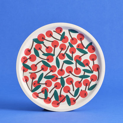 Cherries Small Round Serving Tray by Wrap