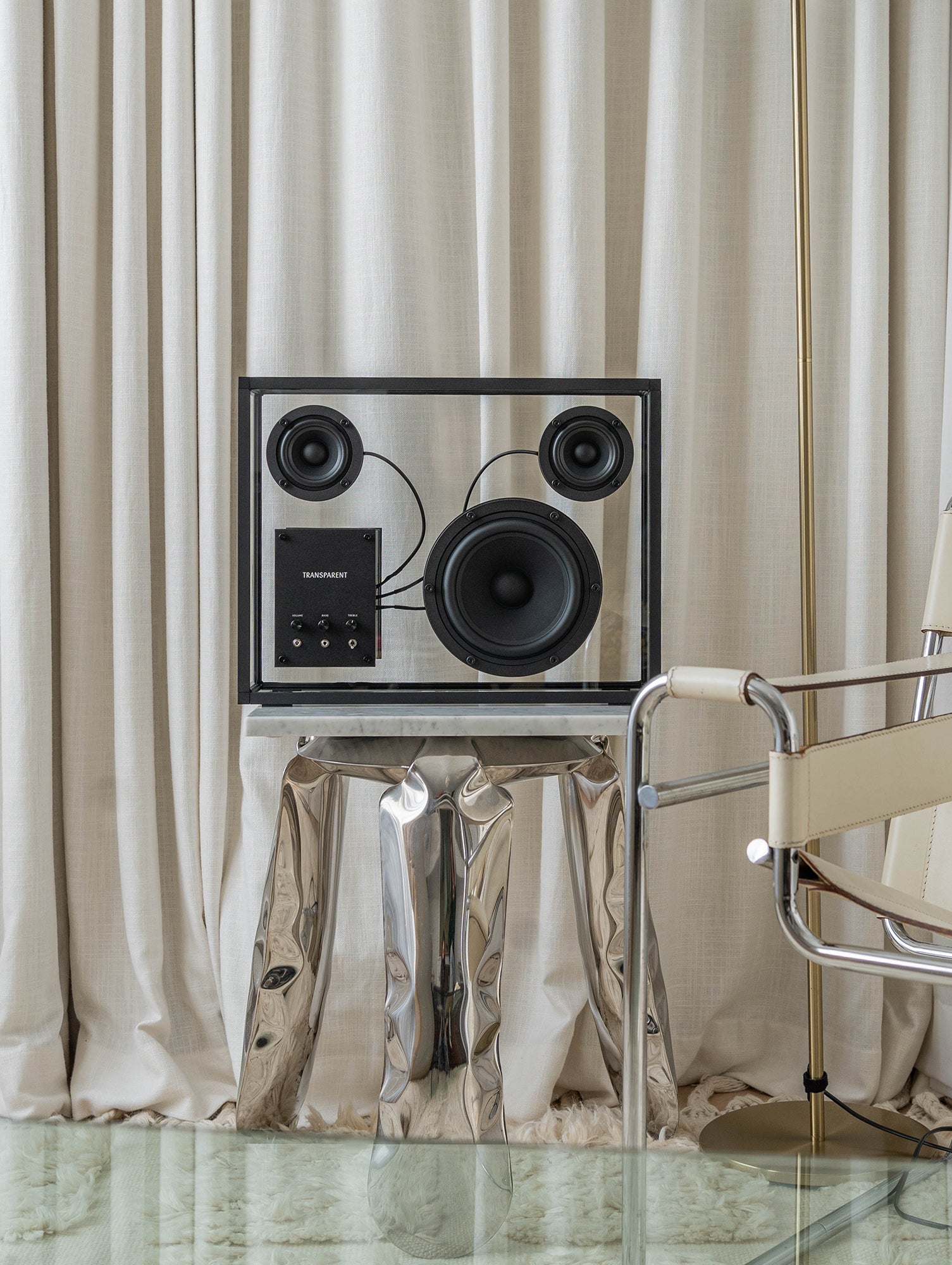 Large Transparent Speaker by Transparent - Black