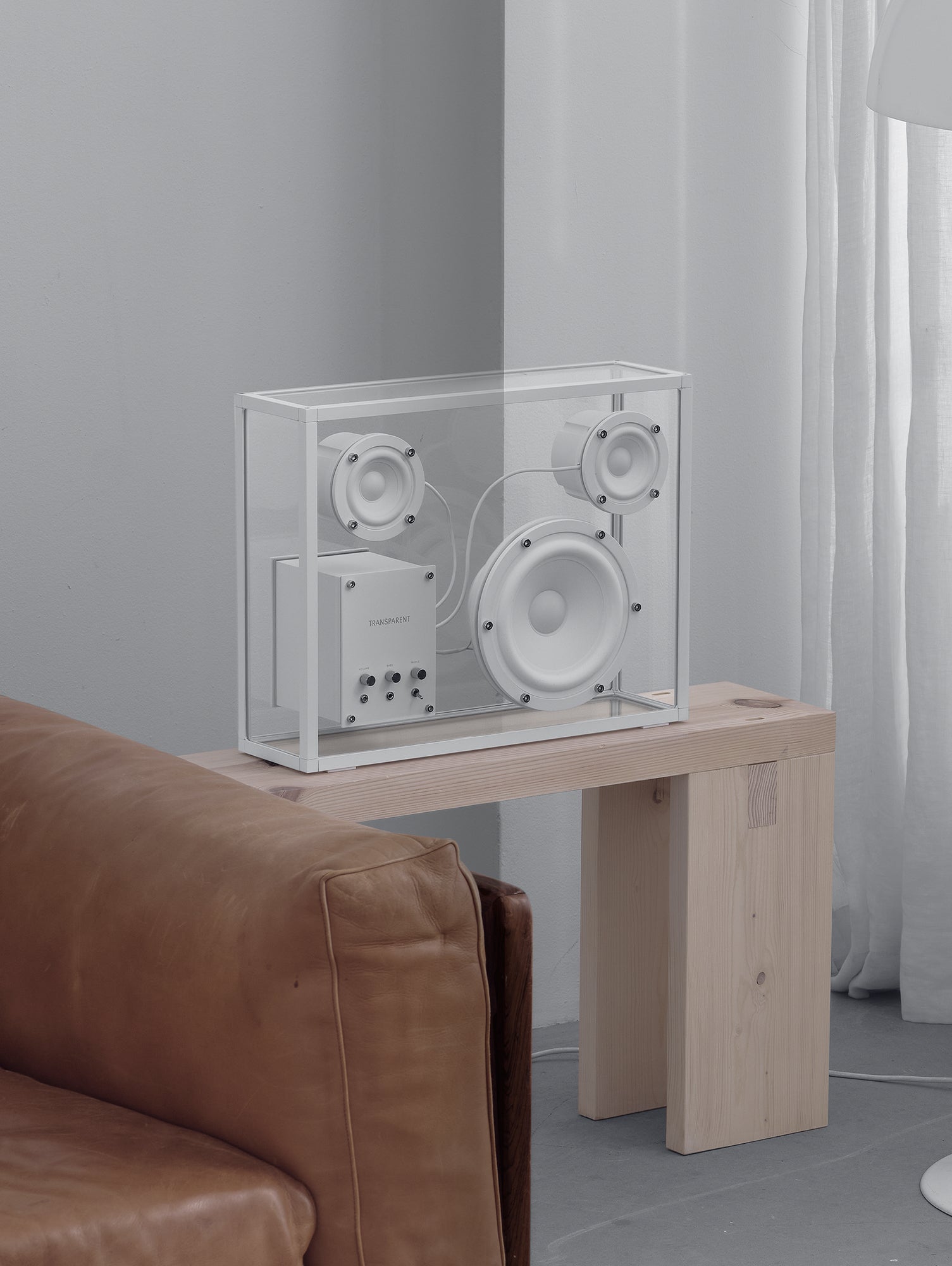 Large Transparent Speaker by Transparent - White
