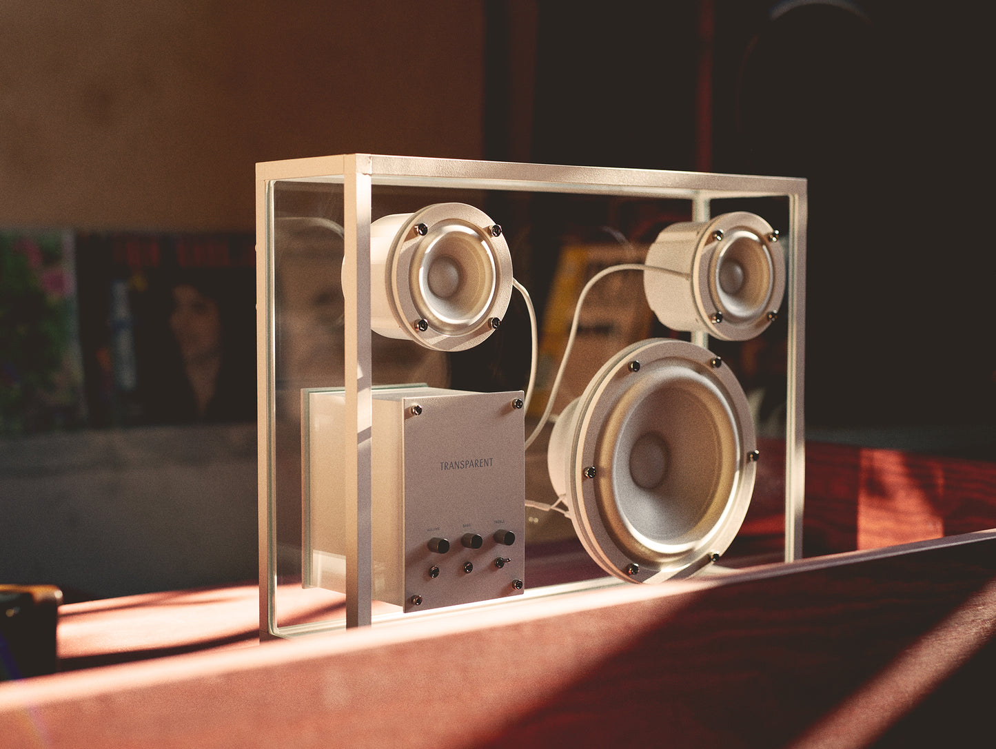 Large Transparent Speaker by Transparent - White