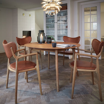 Salon Extendable Table - Round by Ro Collection - Oiled Oak / Length: 120 cm (Without Extension Plates)