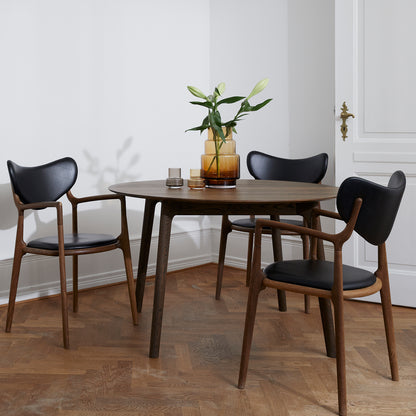 Salon Extendable Table - Round by Ro Collection - Smoked Oiled Oak / Length: 120 cm (Without Extension Plates)