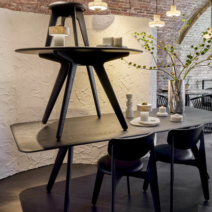 Slab Round Dining Table by Tom Dixon - Black Lacquered Oak