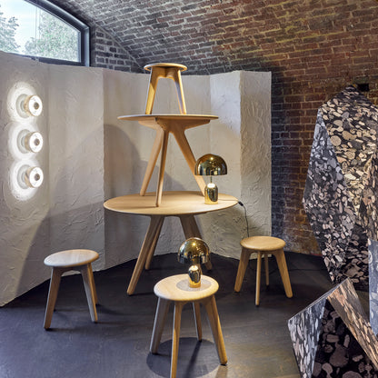 Slab Round Dining Table by Tom Dixon -  Lacquered Oak
