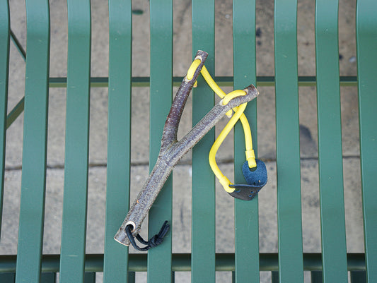 Trook Slingshot with Bark by Geoffrey Fisher 