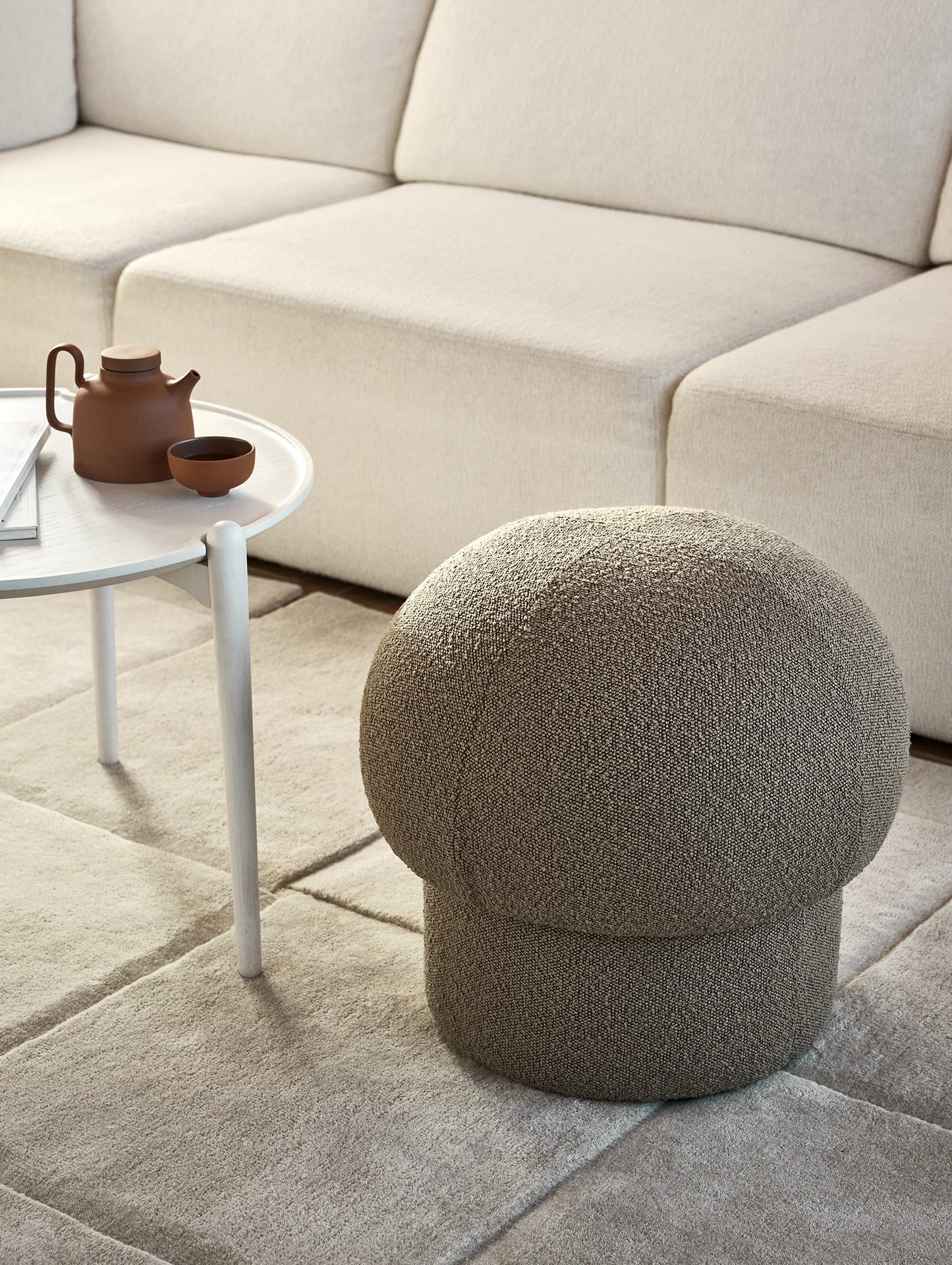 Uno Pouf by Design House Stockholm - D 50cm / Brown