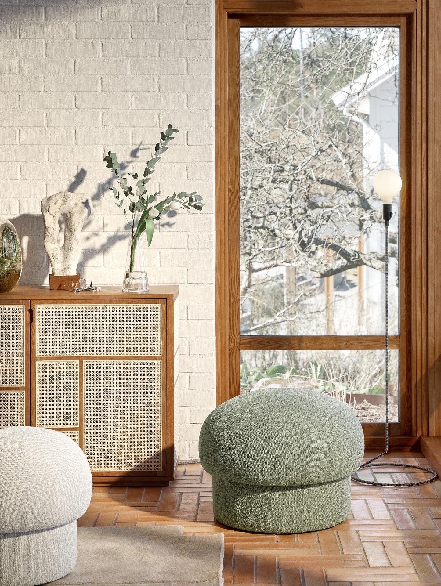 Uno Pouf by Design House Stockholm - D 65cm / Green