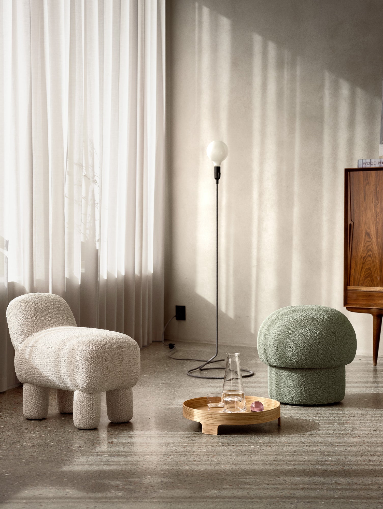 Uno Pouf by Design House Stockholm - D 50cm / Green