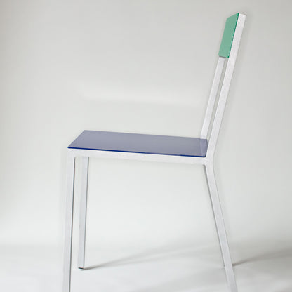 Alu Chair by Valerie Objects - Dark Blue Seat / Green Back