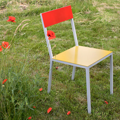 Alu Chair by Valerie Objects - Curry Seat / Red Bac
