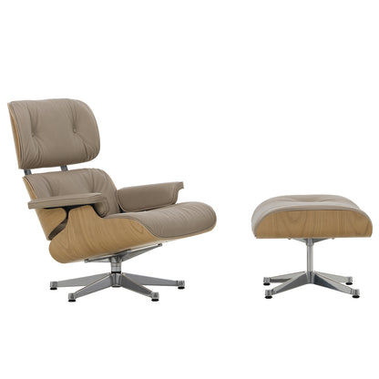 Eames Lounge Chair by Vitra - Lacquered Chestnut / Sand Premium Leather (L50)