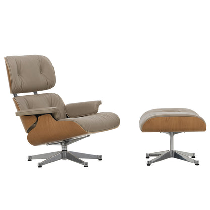 Eames Lounge Chair by Vitra - European Cherry / Dark Sand Natural Leather (L60)