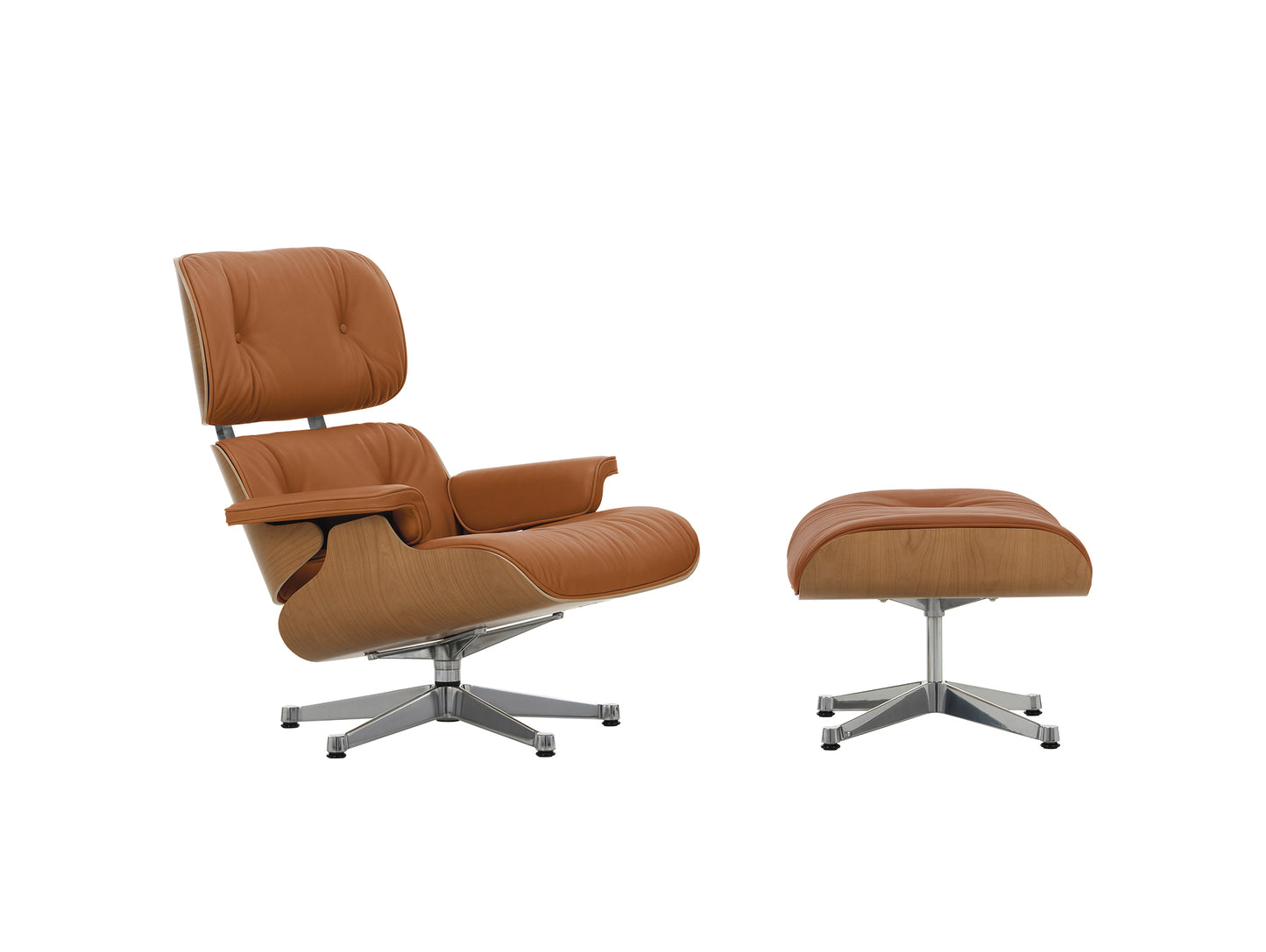 Eames Lounge Chair by Vitra - European Cherry / Cognac Premium Leather (L50)