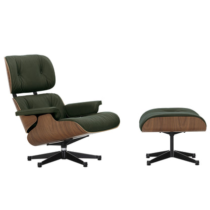 Eames Lounge Chair by Vitra - Lacquered Walnut / Jade Premium Leather (L50)