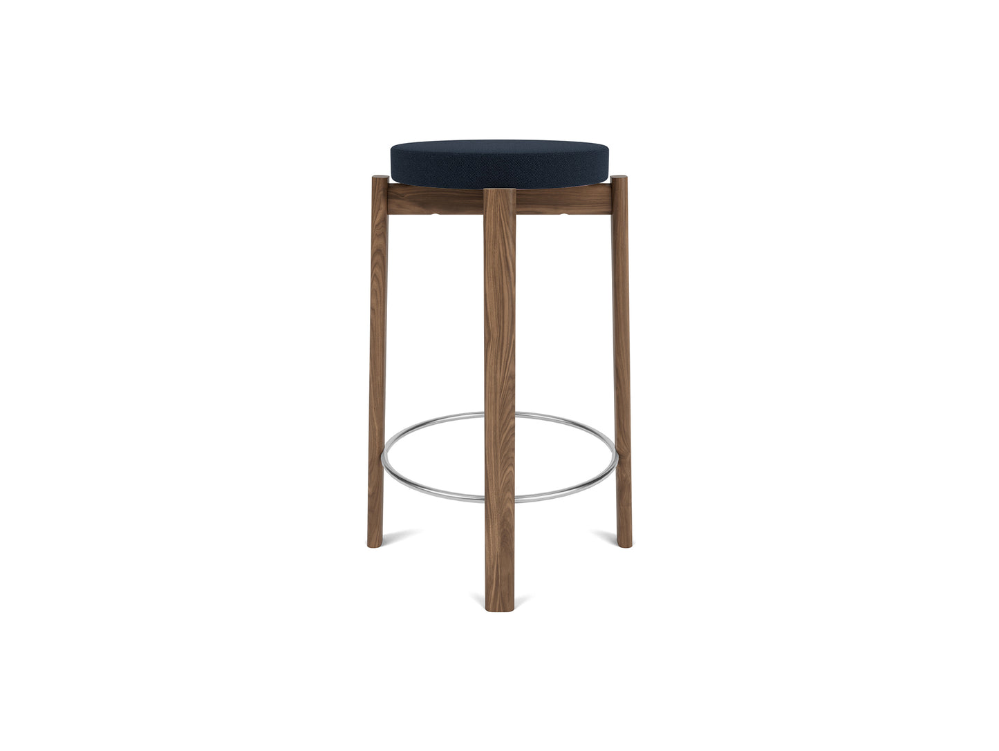 Passage Bar/Counter Stool Upholstered by Audo Copenhagen - Counter Stool / Walnut Base / Vidar 786